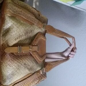 Cole Haan leather snake skin satchel and Junior Drake